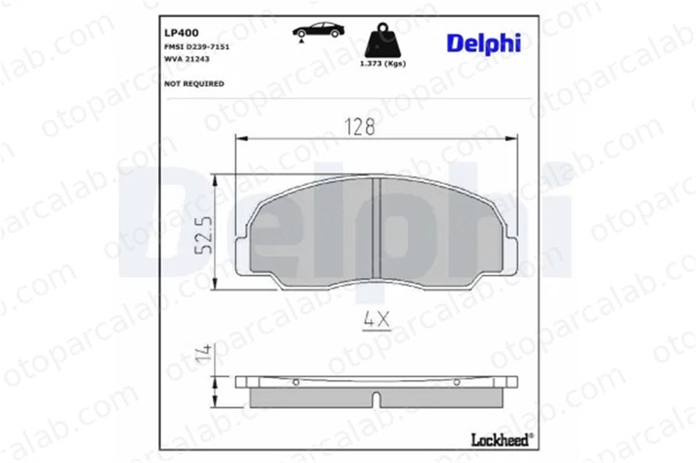 DELPHI LP400 Fren Disk Balata Ön DAIHATSU WILDCAT/ROCKY FEROZA Hard Top 449160020 449160020000
