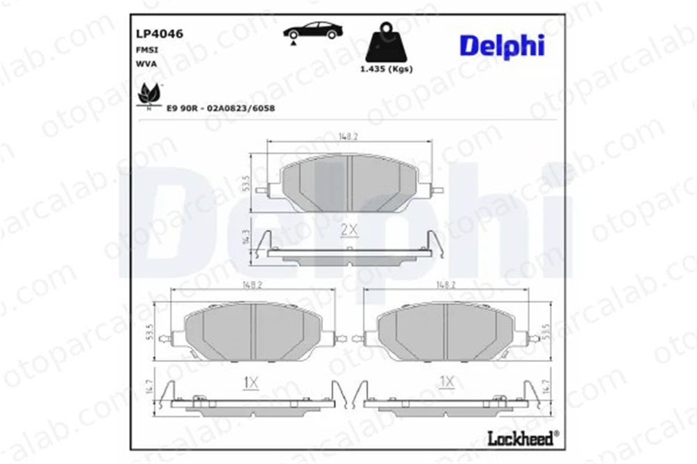DELPHI LP4046 Fren Disk Balata Ön BYD YUAN PLUS | ATTO 3 1384473800 1664362600