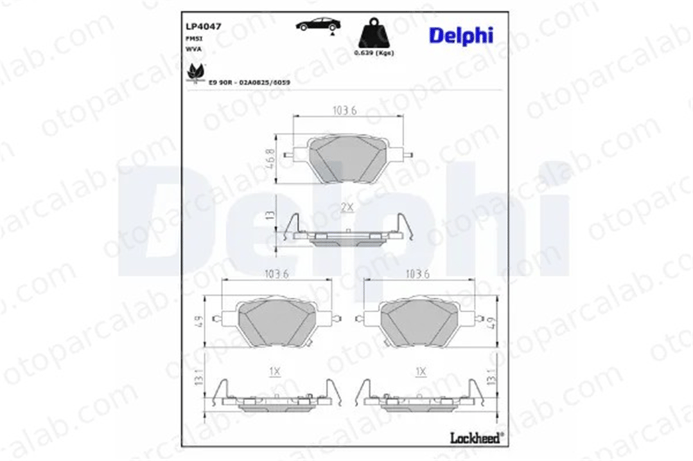 DELPHI LP4047 Fren Disk Balata Ön BYD SEAL 1394417500 1677018900