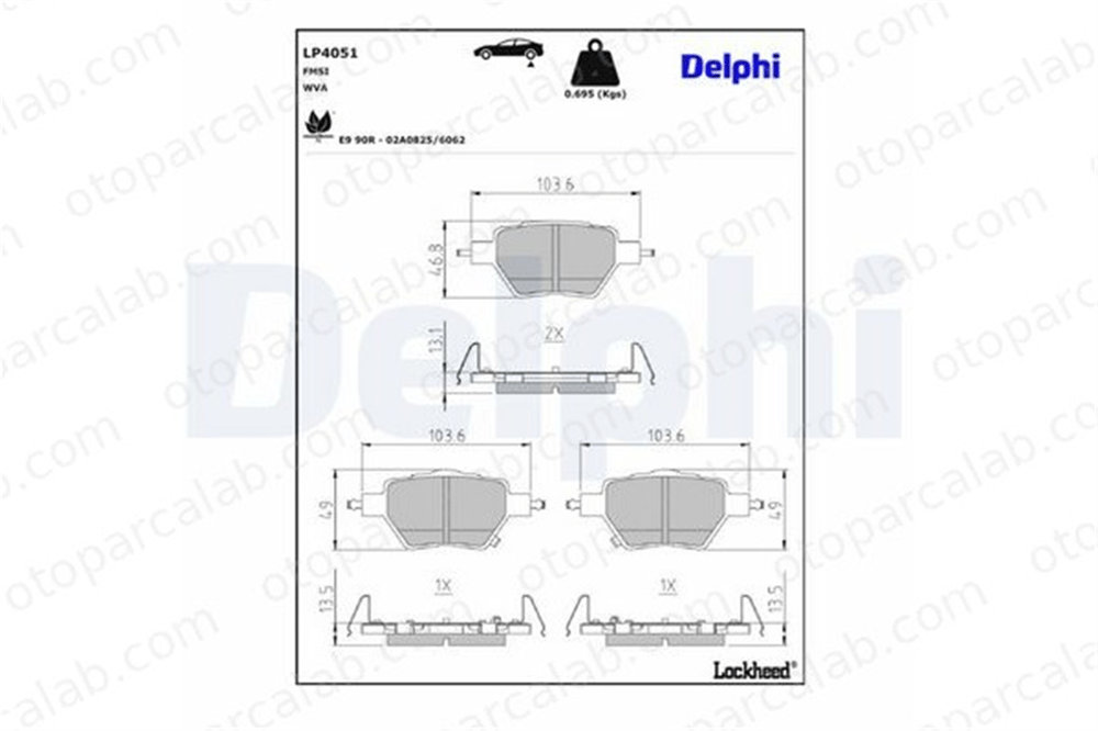 DELPHI LP4051 Fren Disk Balata Arka BYD YUAN PLUS | ATTO 3 1343650600 SC2E3502113