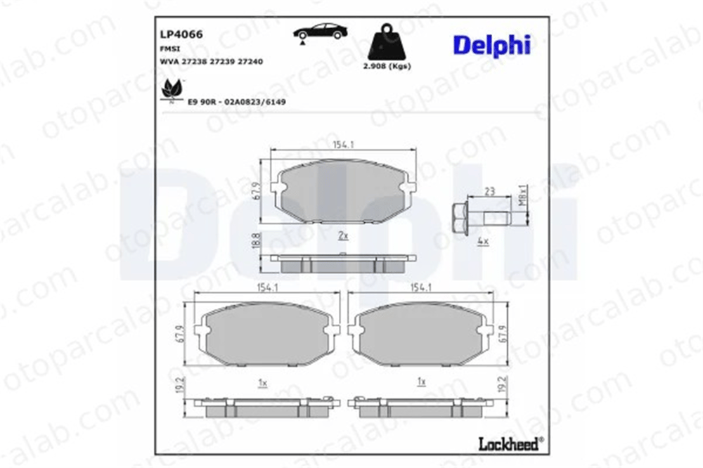 DELPHI LP4066 Fren Disk Balata Ön CITROËN SPACETOURER Minibüs/Otobüs JUMPY Panelvan/Van SU001B5371 1694007480