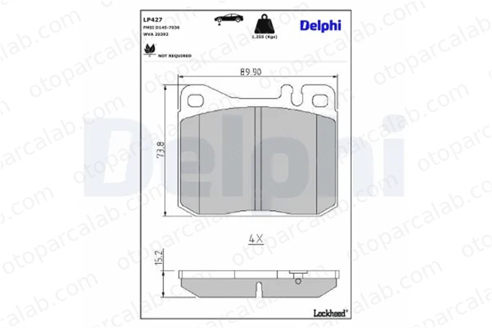 DELPHI LP427 Fren Disk Balata Ön MERCEDES-BENZ 123 Sedan S-SERISI 4206320 000 420 6320