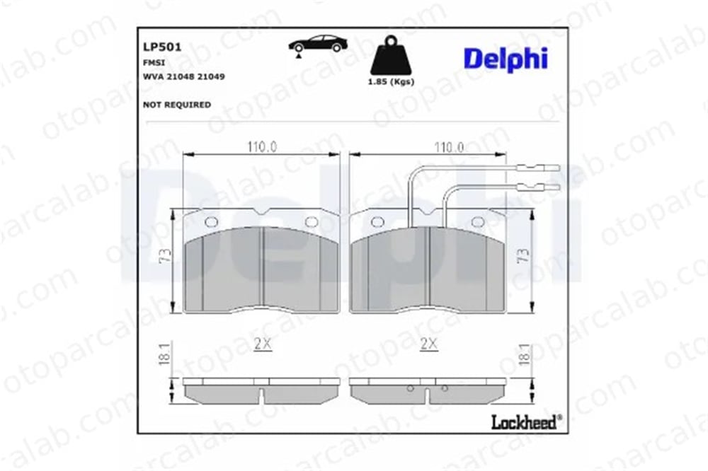 DELPHI LP501 Fren Disk Balata Ön FIAT DUCATO Panelvan/Van DUCATO Platform şasi 4432481 1902292