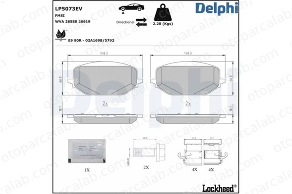 DELPHI LP5073EV Fren Disk Balata Ön PEUGEOT 5008 II CITROËN C4 PICASSO II 1647880280