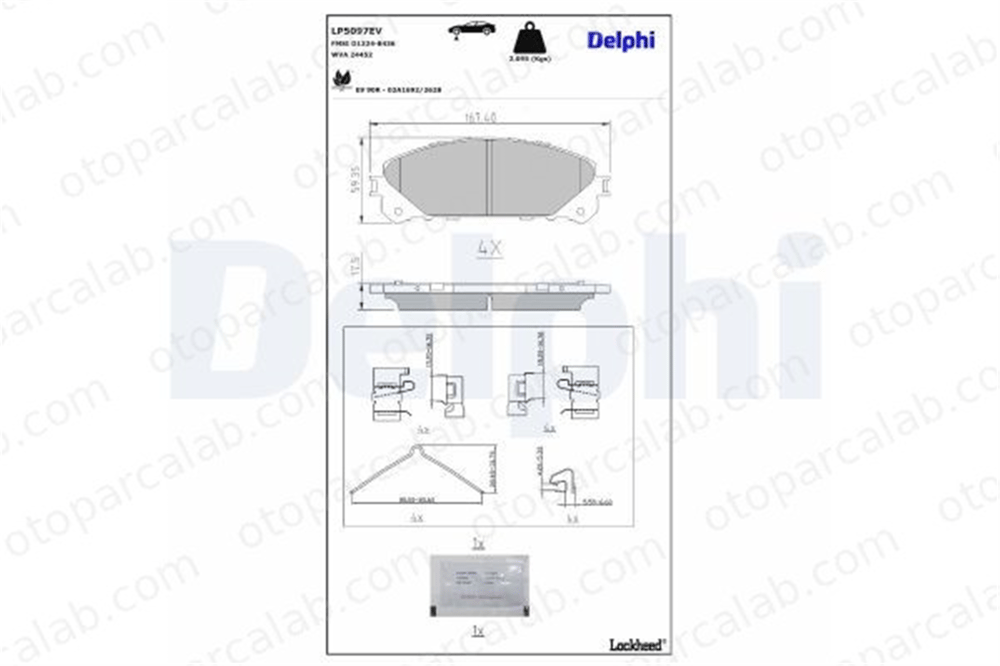 DELPHI LP5097EV Fren Disk Balata Ön TOYOTA RAV 4 V LEXUS RX 446578020 0446578020