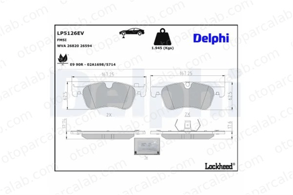 DELPHI LP5126EV Fren Disk Balata Ön RENAULT DUSTER 410A15079R