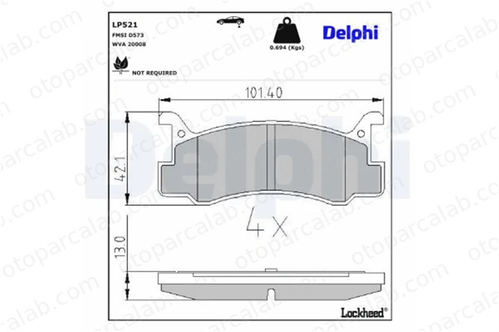 DELPHI LP521 Fren Disk Balata Arka MAZDA 323 III 323 III Hatchback 449287705 449287706