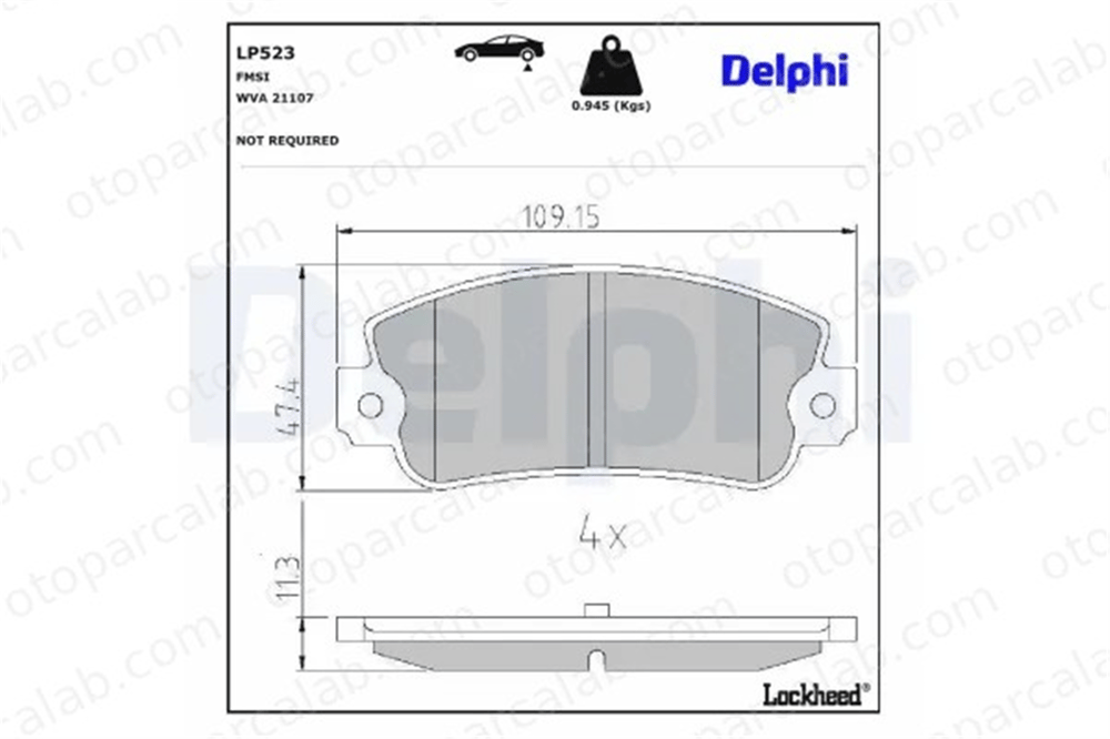 DELPHI LP523 Fren Disk Balata Arka LANCIA THEMA FIAT CROMA LP523 5888578
