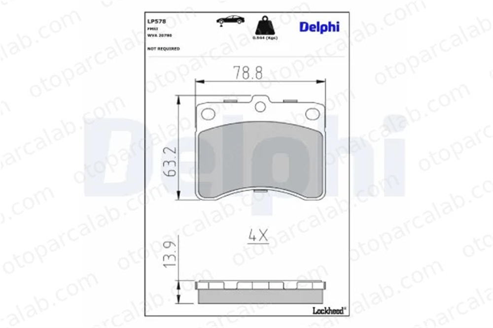 DELPHI LP578 Fren Disk Balata Ön PIAGGIO PORTER Platform şasi PORTER Panelvan/Van 449187 449187208