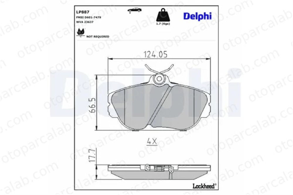 DELPHI LP887 Fren Disk Balata Ön FORD USA TAURUS TAURUS Wagon 3018001 YF1Z2001AA