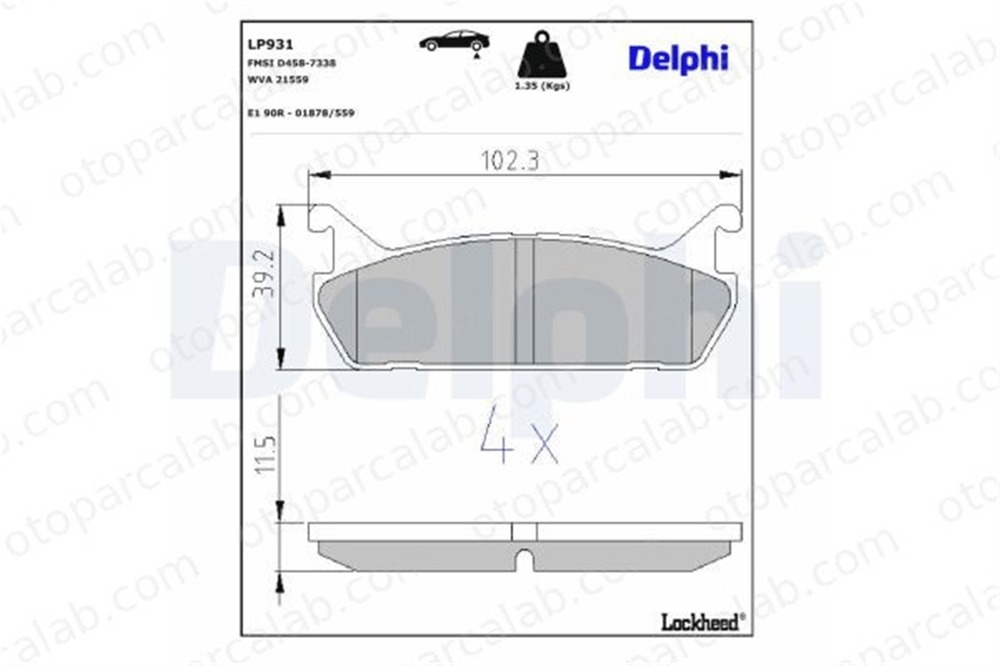 DELPHI LP931 Fren Disk Balata Arka MAZDA 323 C IV 323 S IV 449287101000 449287102000