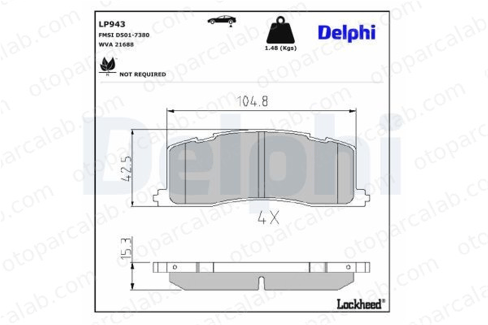 DELPHI LP943 Fren Disk Balata Arka TOYOTA PREVIA I 446228010 446228011