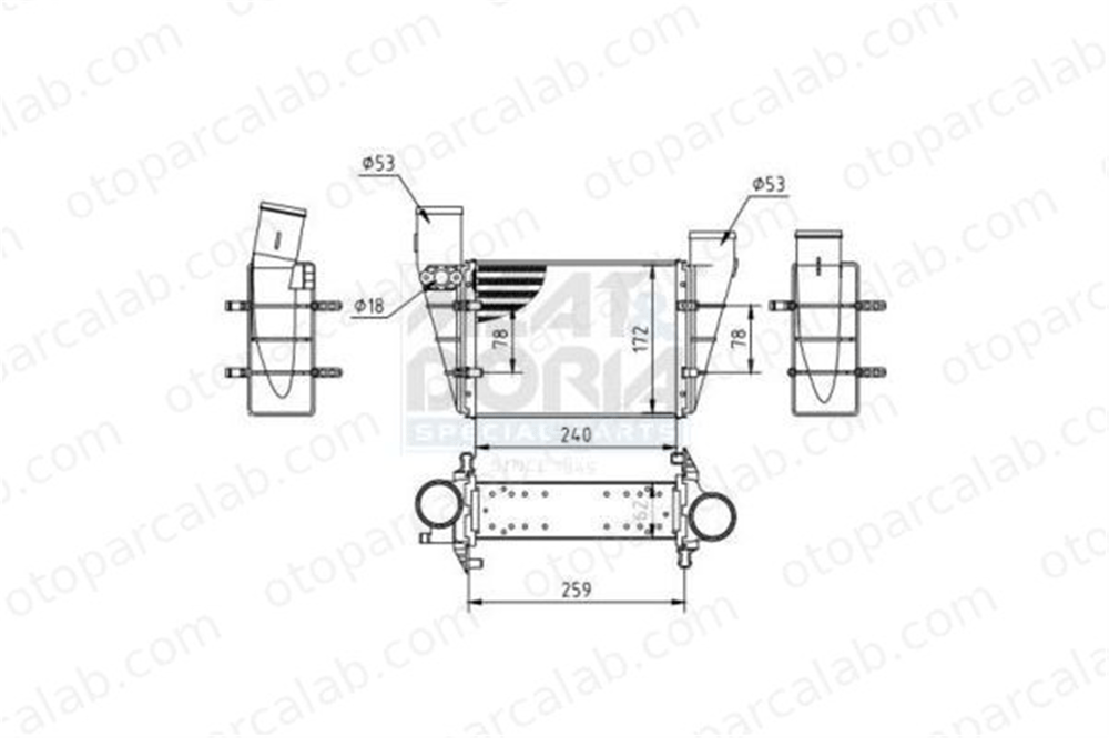 DENSO DIT02001 Turbo Radyatörü AUDI A4 B5 VW PASSAT B5 58145805G 58145805A