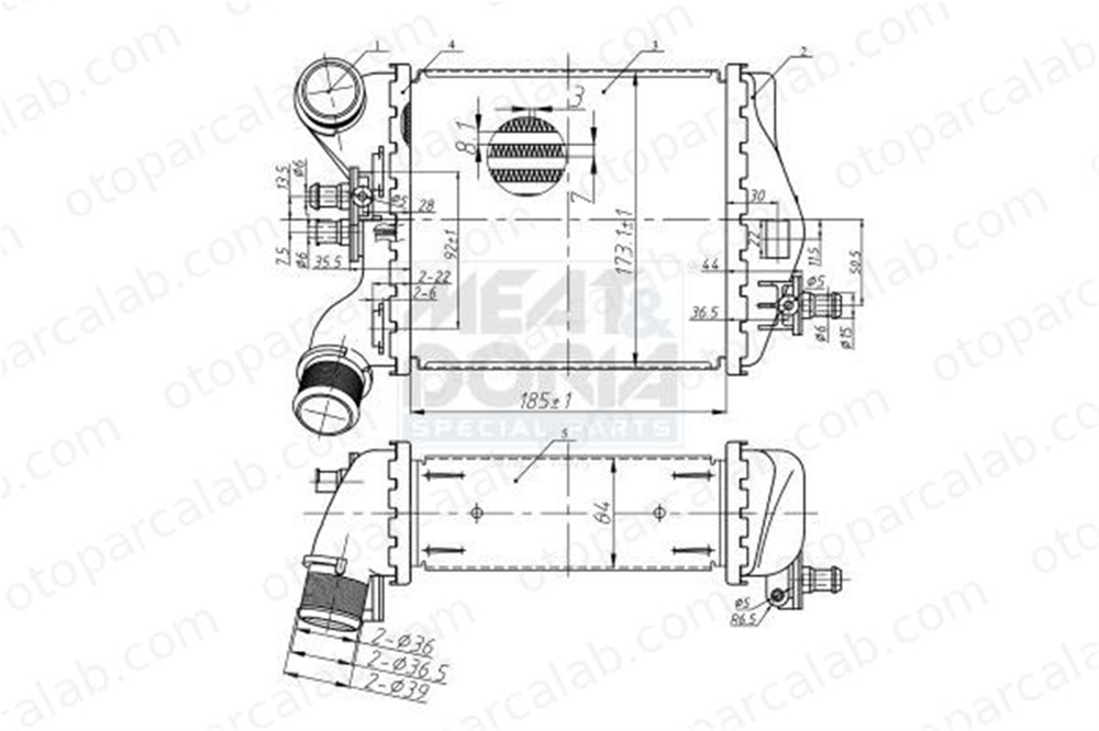 DENSO DIT09111 Turbo Radyatörü ABARTH 500 / 595 / 695 500C / 595C / 695C DIT09111 51819186