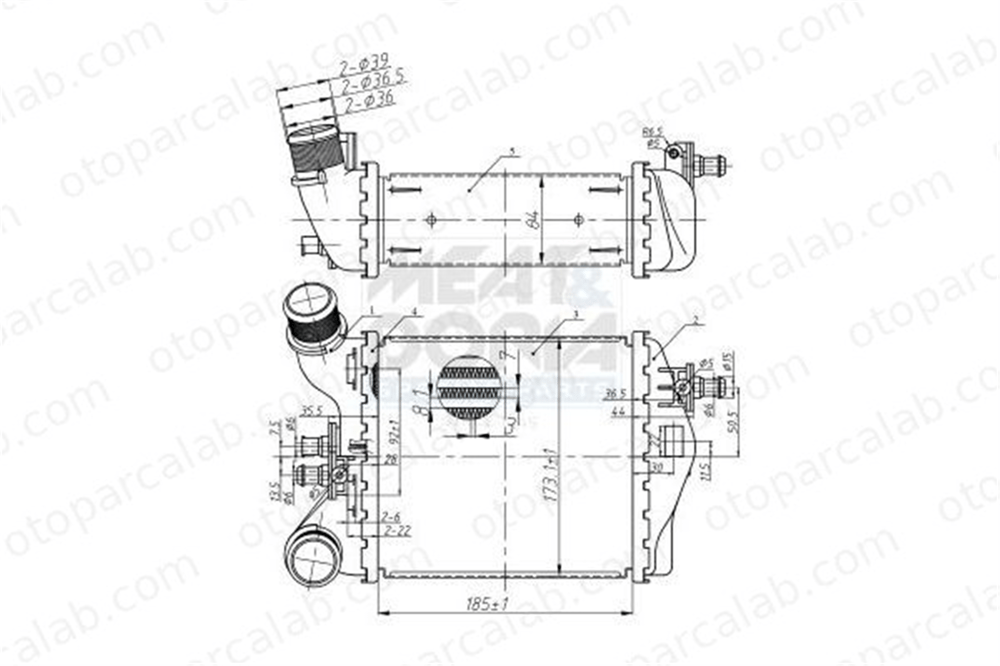 DENSO DIT09112 Turbo Radyatörü ABARTH 500 / 595 / 695 500C / 595C / 695C DIT09112 51819187