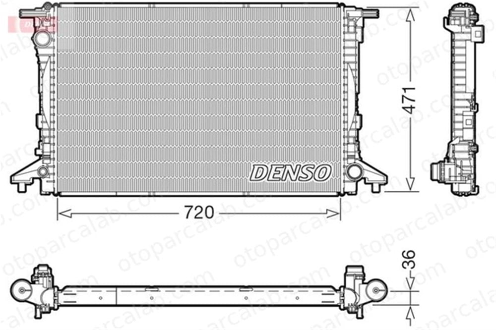 DENSO DRM02047 Su Radyatörü AUDI Q7 A4 B9 Avant DRM02047 8W0121251AB