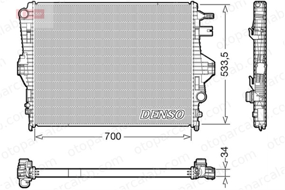 DENSO DRM32050 Su Radyatörü PORSCHE CAYENNE VW TOUAREG DRM32050 7P0121253A