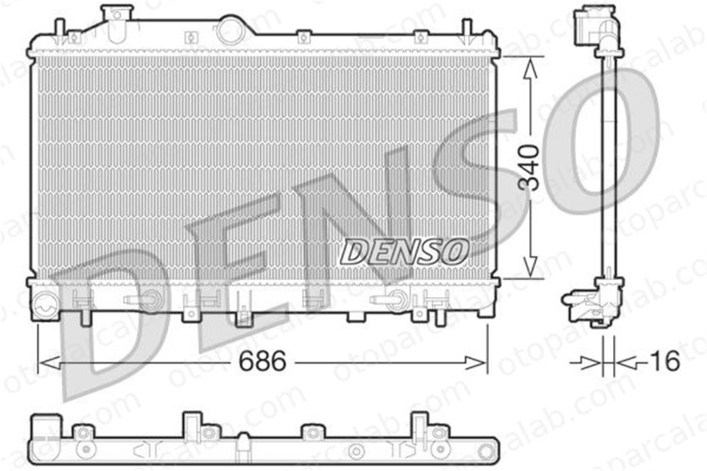 DENSO DRM36015 Su Radyatörü SUBARU LEGACY V Station wagon LEGACY V DRM36015 45119AJ020