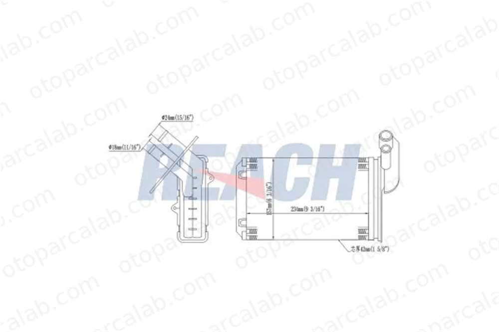 ELITCAR H151 Kalorifer Radyatörü ELİTCAR H151 RENAULT MEGANE I Classic MEGANE I 7701204680 7701033457