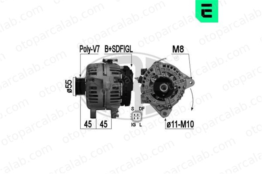 ERA 209366A Alternatör TOYOTA AVENSIS AVENSIS Sedan 270600H080 270600H070