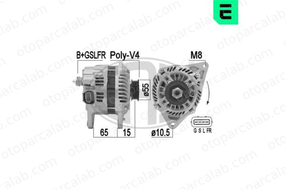 ERA 209444A Alternatör SMART FORFOUR MITSUBISHI COLT VI A002TG0691 1800A002