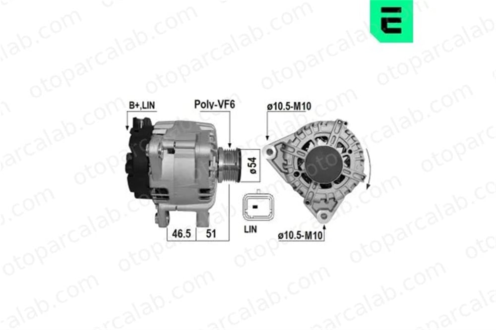 ERA 209722A Alternatör CITROËN BERLINGO Kasa/büyük limuzin BERLINGO 3648698 1627651980