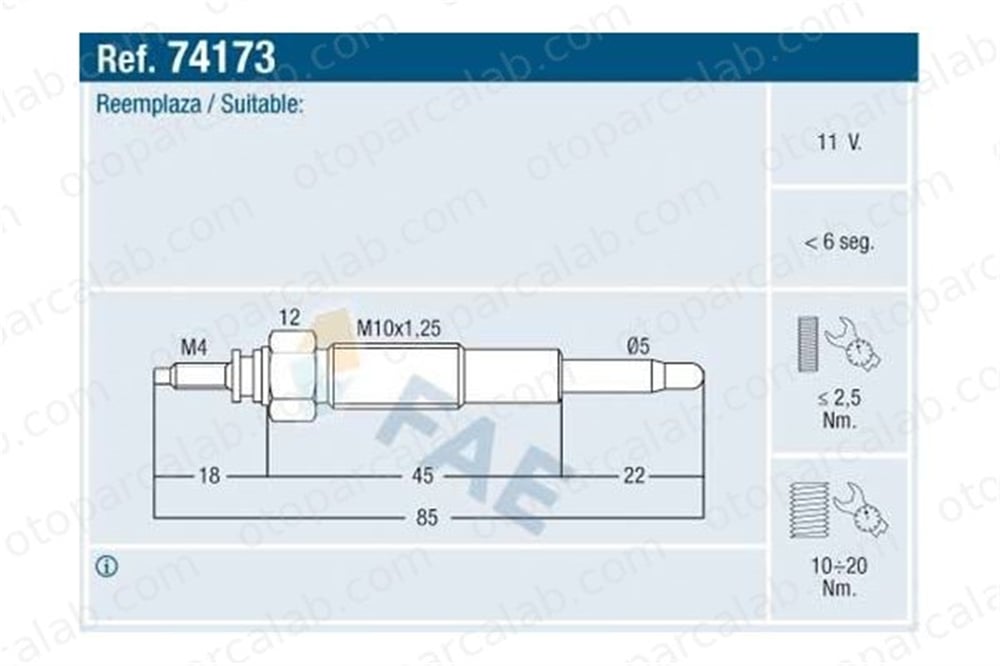 ET1 035 336 Isıtma Bujisi FORD RANGER MAZDA E Panelvan/Van XM3412A342BA 1441267