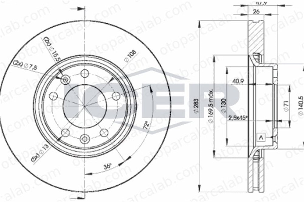 EUROREPAR 1606308680 Fren Disk Ayna Ön Sağ ve Sol CITROËN XM XM Break 1606308680 1618862580