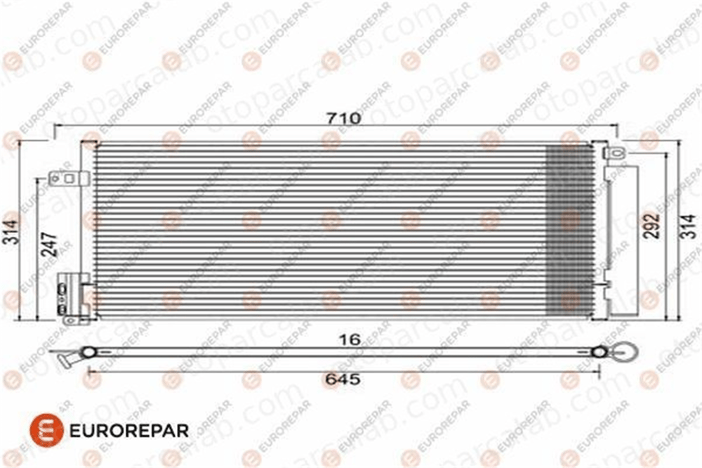 EUROREPAR 1610160280 Klima Radyatörü ALFA ROMEO MITO FIAT BRAVO II 1610160280 50526515