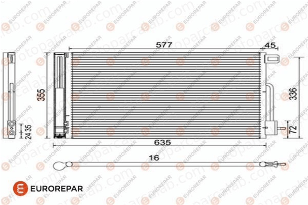 EUROREPAR 1610161480 Klima Radyatörü FIAT PUNTO EVO OPEL CORSA D 1610161480 13310103