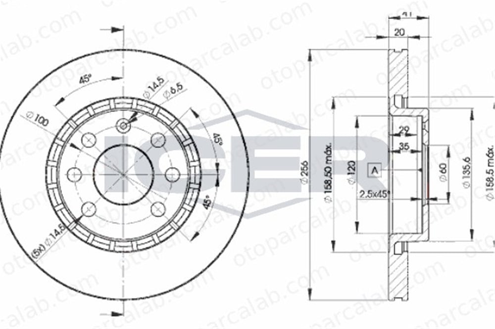 EUROREPAR 1618883980 Fren Disk Ayna Ön Sağ ve Sol OPEL ASTRA F Station wagon VECTRA A 569055 90421727