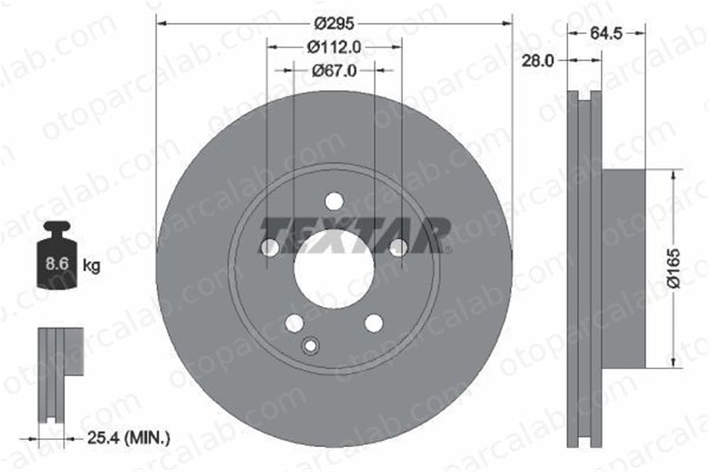 EUROREPAR 1622807680 Fren Disk Ayna Ön Sağ ve Sol MERCEDES-BENZ C-SERISI C-SERISI T-Model 1622807680 A2044210712