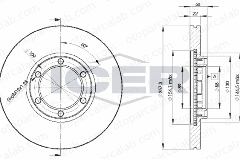 EUROREPAR 1622808880 Fren Disk Ayna Ön Sağ ve Sol OPEL CAMPO ISUZU GEMINI 569801 53707