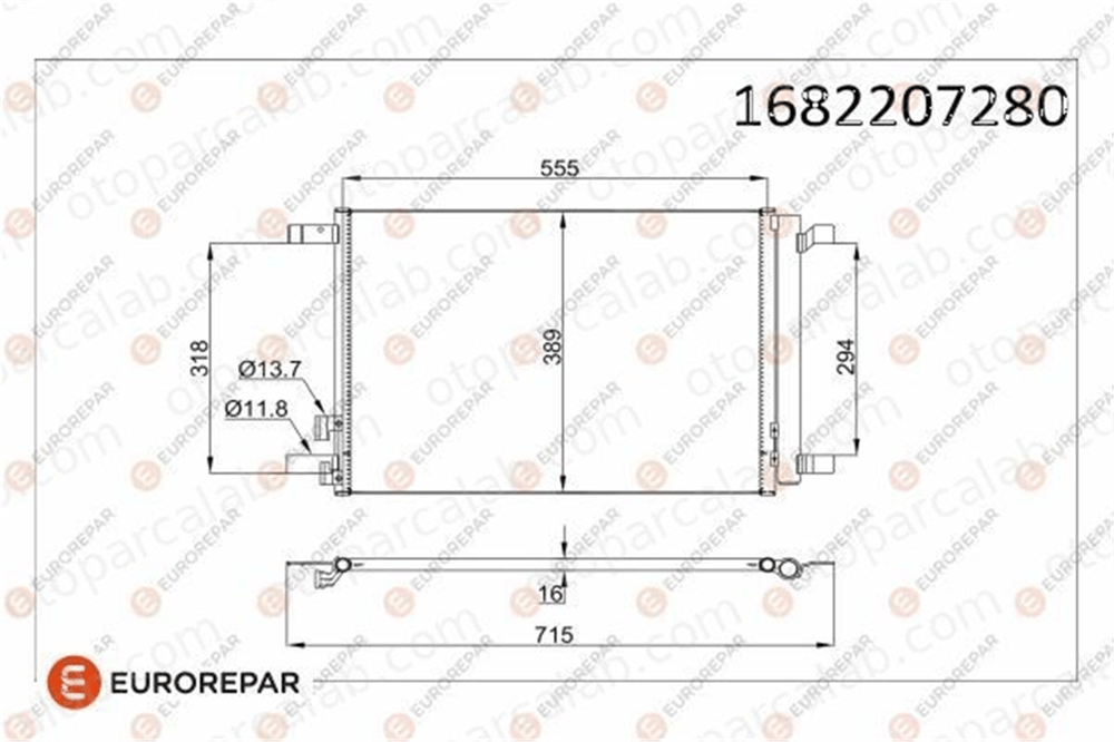 EUROREPAR 1682207280 Klima Radyatörü VW GOLF VII SEAT LEON ST 1682207280 5Q0816411AA