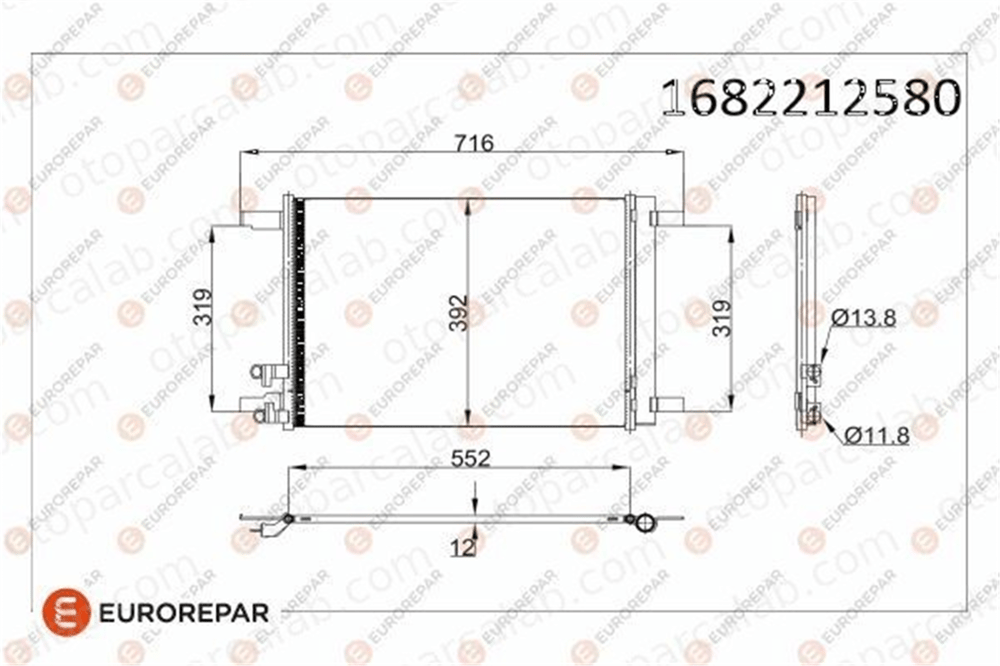 EUROREPAR 1682212580 Klima Radyatörü SKODA SUPERB III SUPERB III Station wagon 1682212580 5Q0816411BC