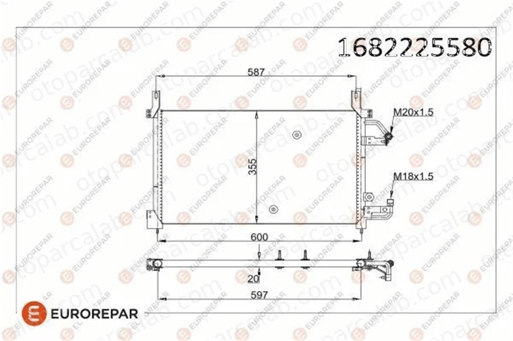 EUROREPAR 1682225580 Klima Radyatörü DAEWOO NEXIA NEXIA Sedan 1682225580 96164823