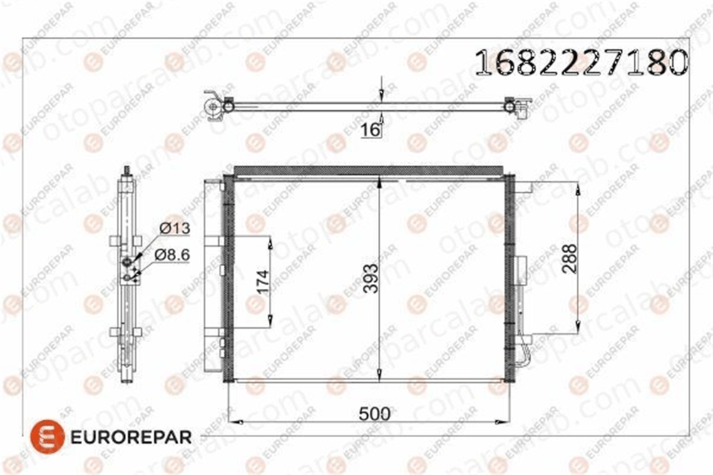 EUROREPAR 1682227180 Klima Radyatörü HYUNDAI i30 i30 Coupe 1682227180 97606A2000
