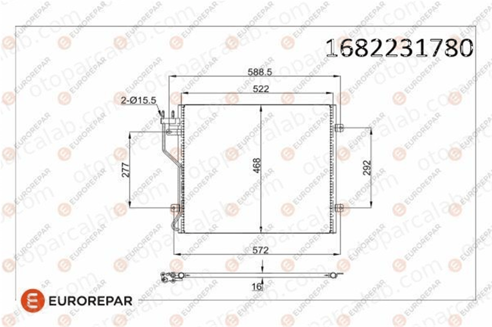 EUROREPAR 1682231780 Klima Radyatörü JEEP CHEROKEE 1682231780 5143010AB