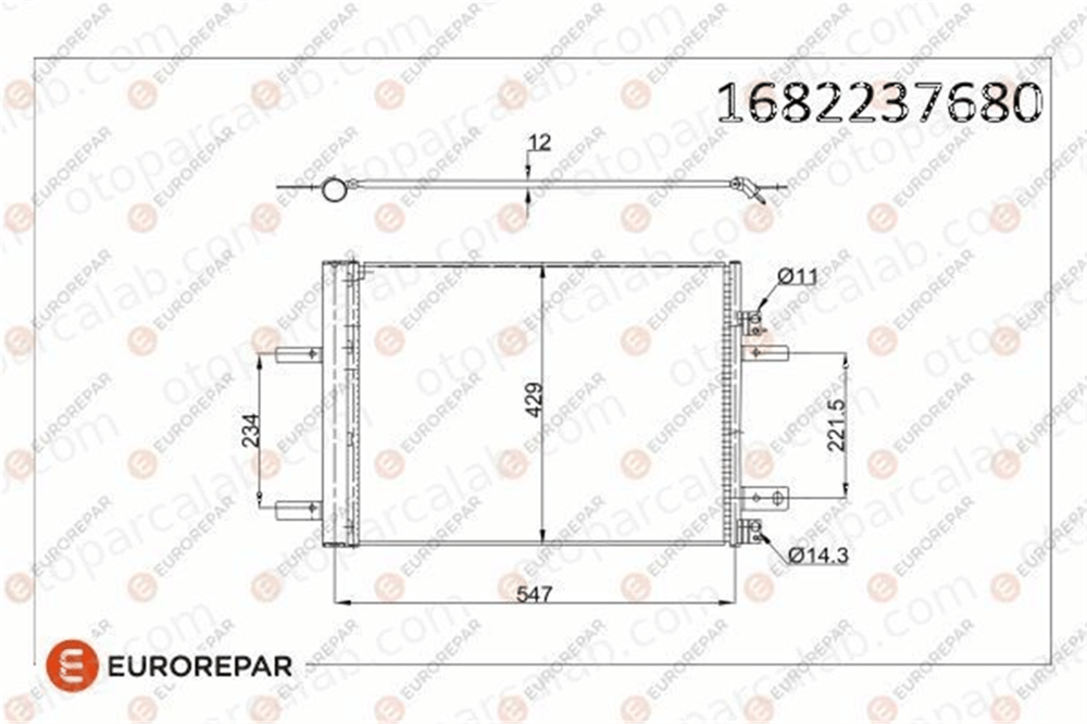 EUROREPAR 1682237680 Klima Radyatörü PEUGEOT 308 II 308 SW II 1682237680 9673629480
