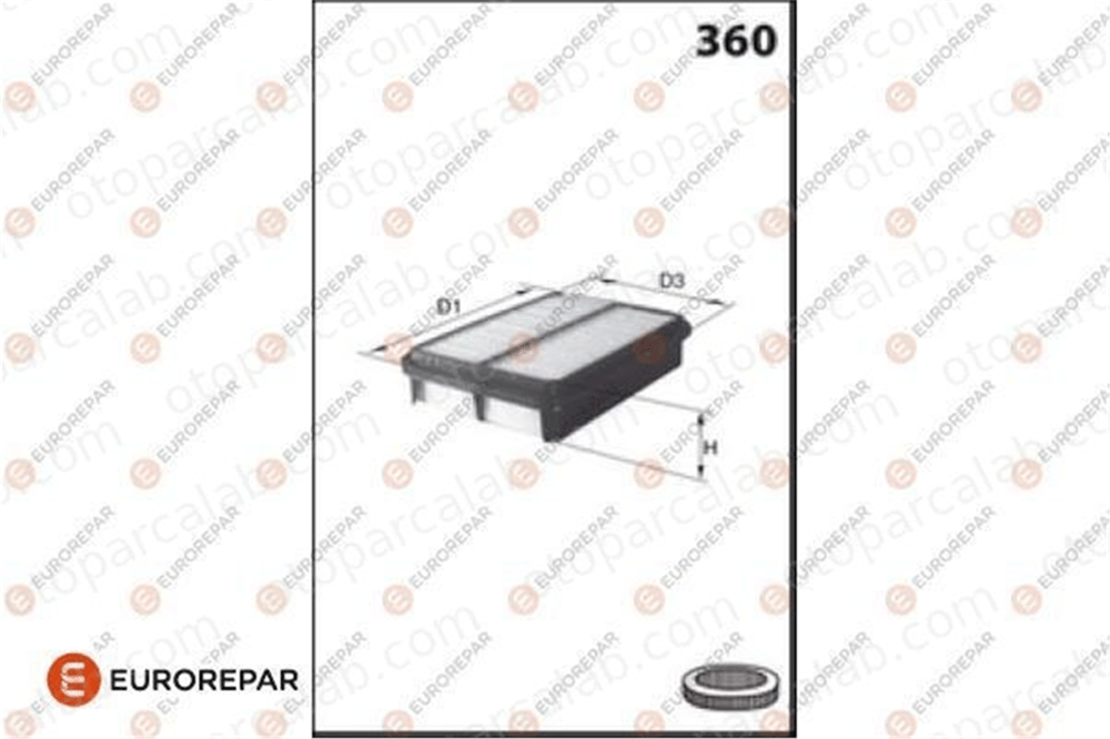 EUROREPAR 1682256180 Hava Filtresi DAEWOO NUBIRA Sedan NUBIRA Wagon 1682256180 96181263