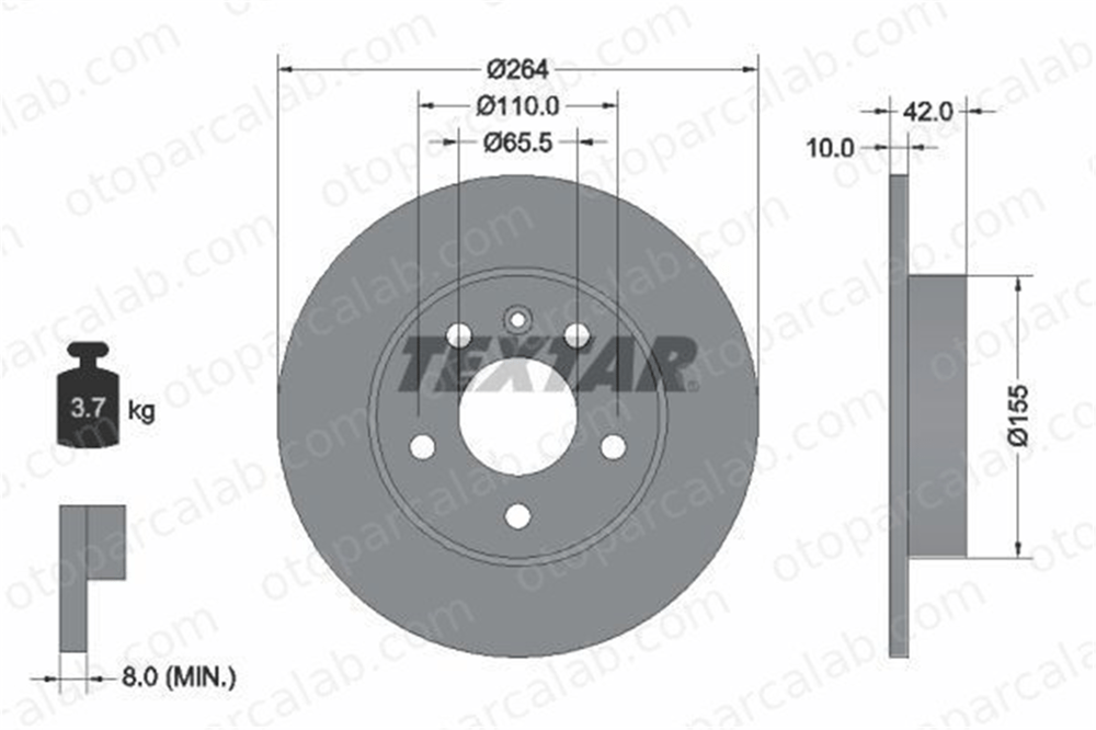 EUROREPAR 1687774980 Fren Disk Ayna Arka Sağ ve Sol OPEL ASTRA H Station wagon ASTRA H 1687774980 569109