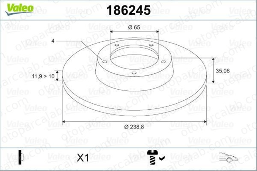 EUROREPAR E169025 Fren Disk Ayna Ön Sağ ve Sol VW GOLF II GOLF III E169025 171615301