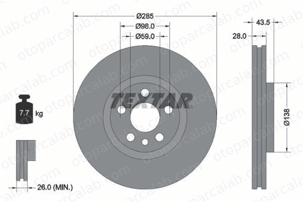 EUROREPAR E169146 Fren Disk Ayna Ön Sağ ve Sol CITROËN C8 JUMPY E169146 1331301080