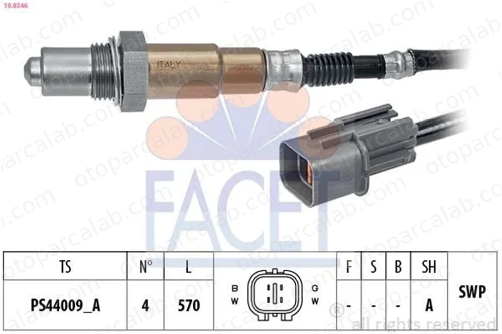 FACET 10.8346 Oksijen (Lambda) Sensörü HYUNDAI i30 KIA PRO CEE'D 3921003150 392102B120
