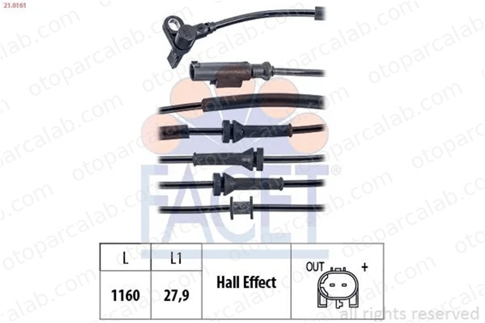 FACET 21.0161 Abs Sensörü Ön Sağ FIAT PANDA LANCIA YPSILON 52012823 52070359