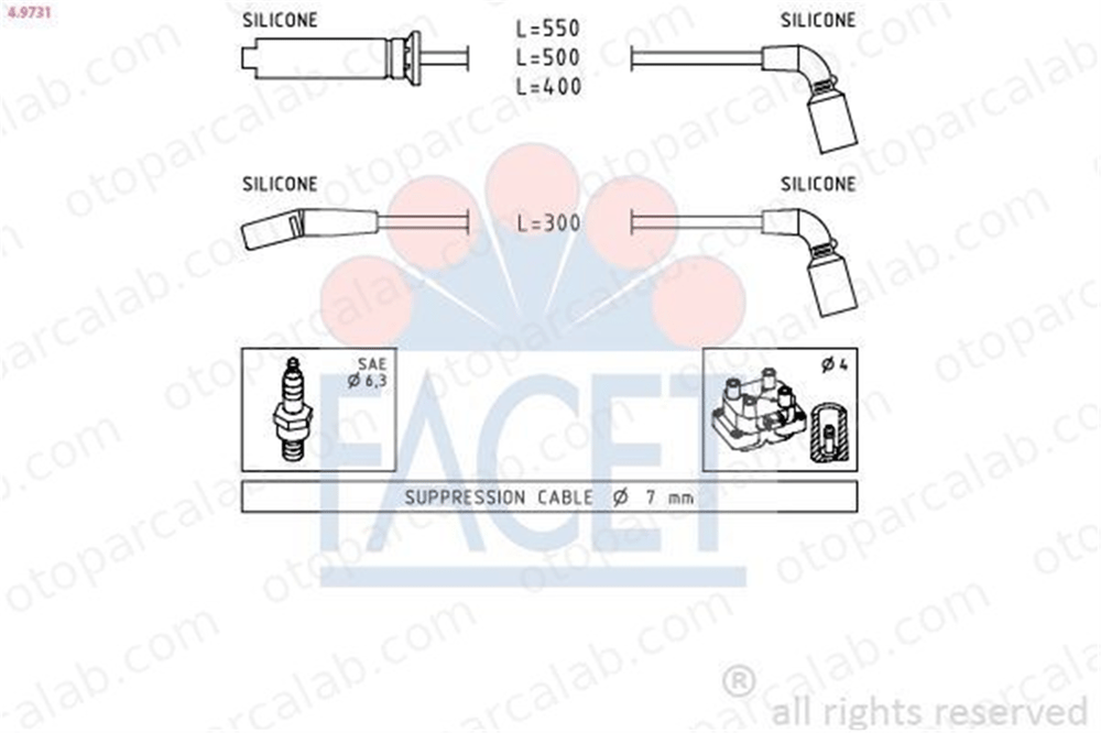 FACET 4.9731 Buji Kablosu DAEWOO LANOS KALOS 96305387 134239