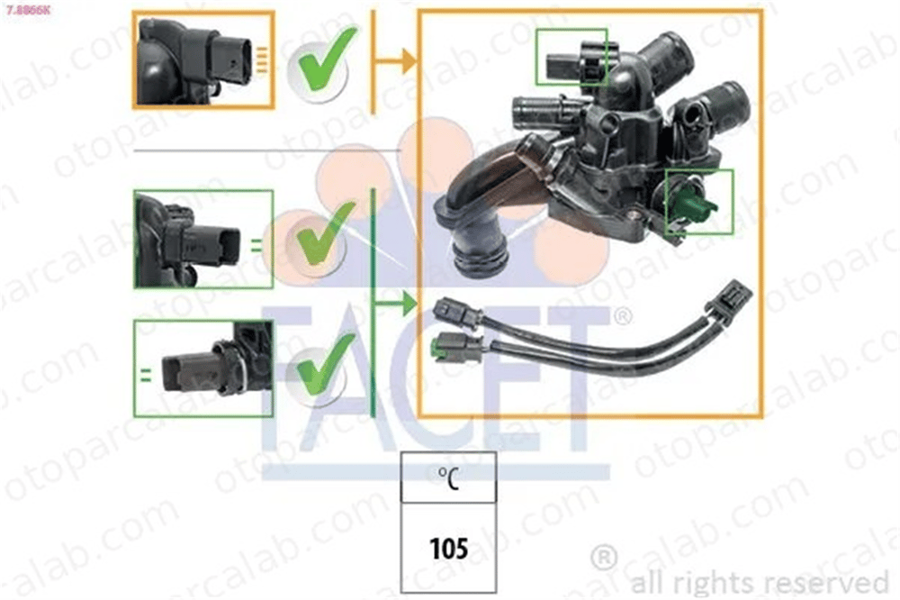 FACET 7.8866K Termostat Gövdesi CITROËN C3 PICASSO DS3 78866K 1336CE