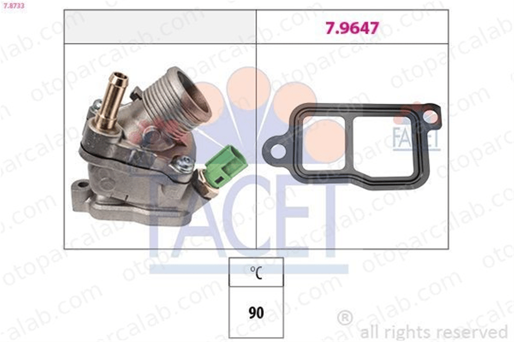 FACET 7.8733 Termostat 30 °C VOLVO S60 I V70 II 31293700 30637216