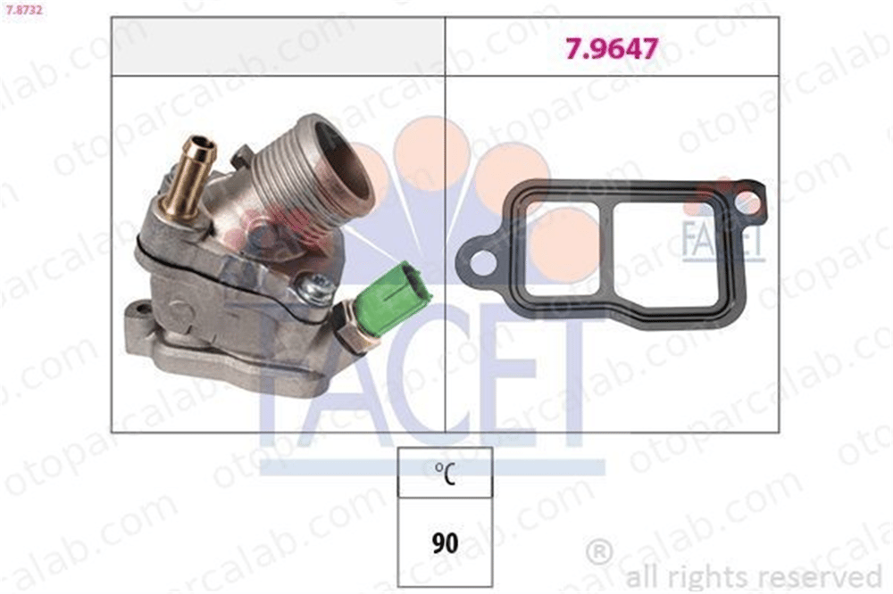 FACET 7.8732 Termostat 30 °C VOLVO S60 I V70 II 31293698 30650469