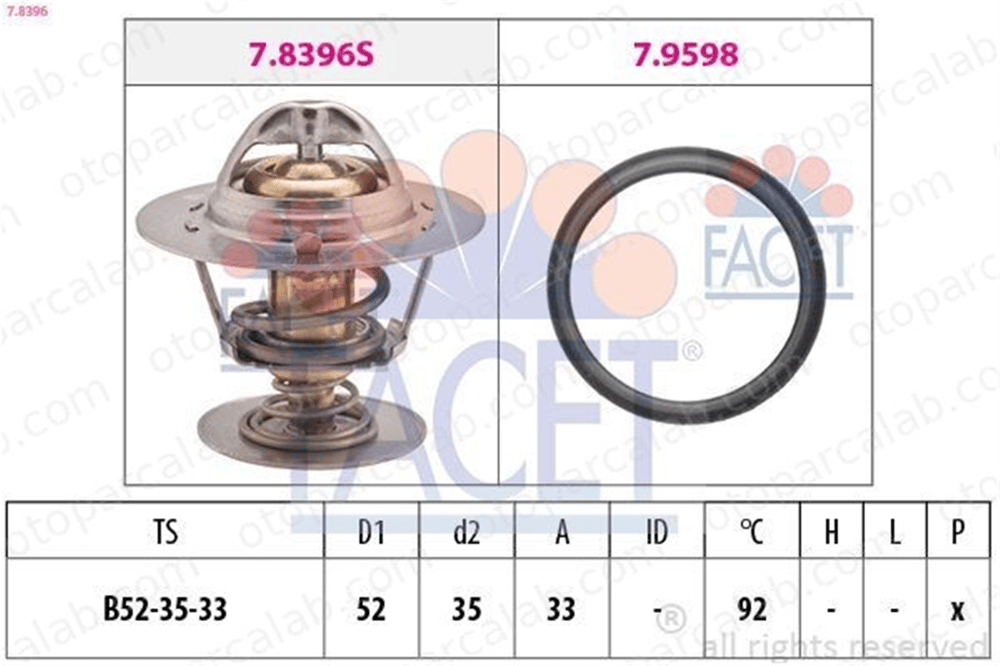 FACET 7.8396 Termostat FORD MONDEO I MONDEO I Turnier 928M8575AD 1001993